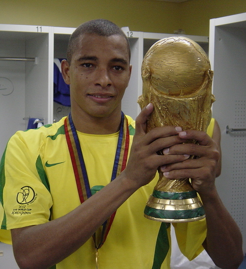 Gilberto Silva holds the World Cup