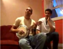 Gilberto Silva plays the mandolin with Baptista and Denilson